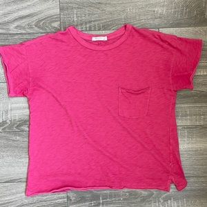 Rag & Bone Pink Slub Pocket Tee